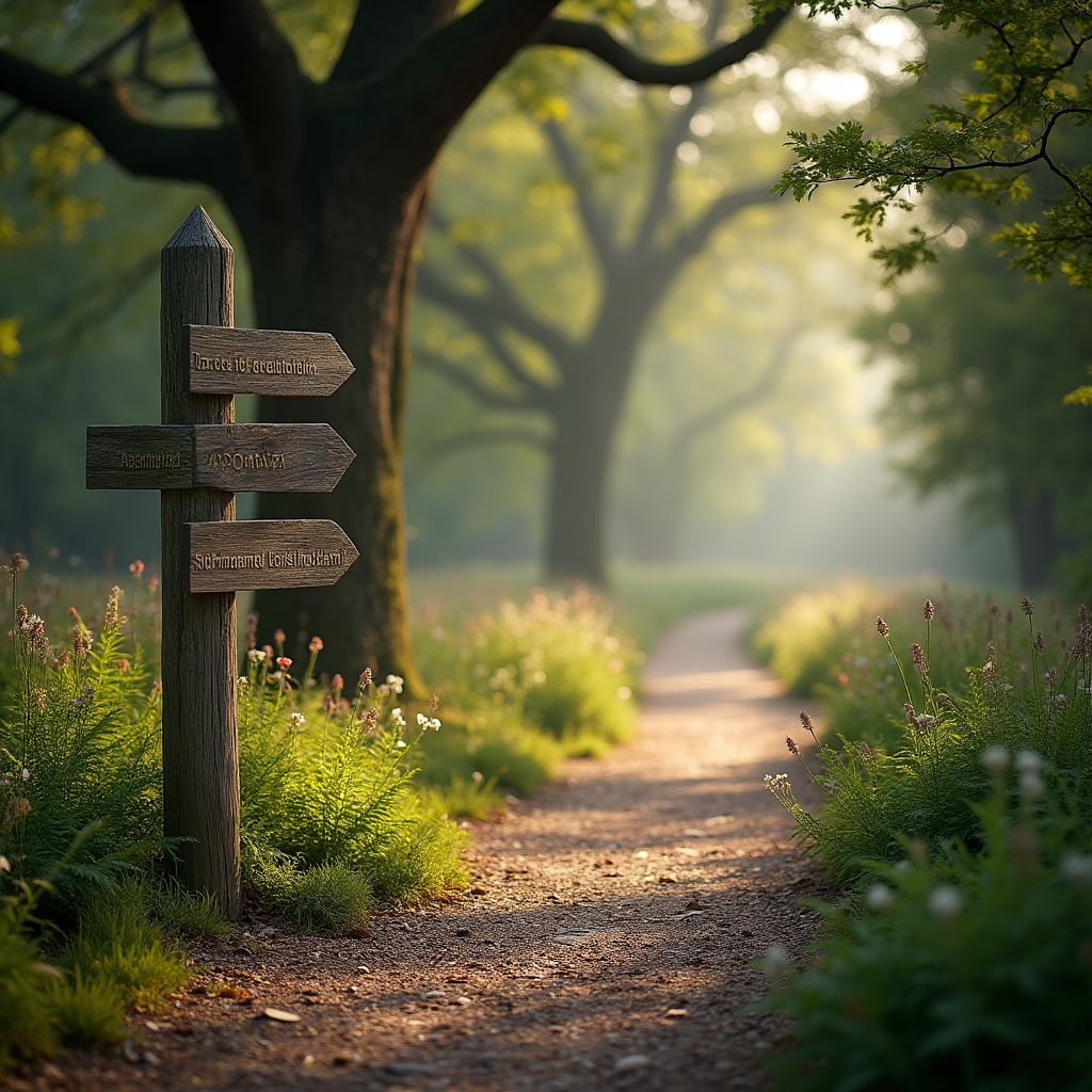 Sustainable nature trail in rural Ireland with eco-friendly signage
